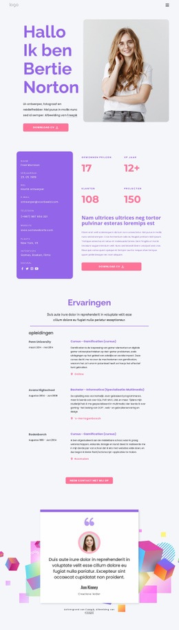 Websiteontwerp Voor Persoonlijke Website