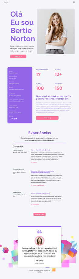 Download Gratuito De Site Pessoal Modelo HTML
