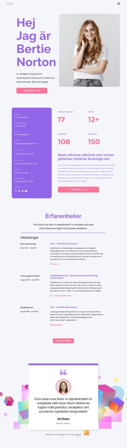 Personlig Hemsida - Bästa Designen Av Webbplatsmall