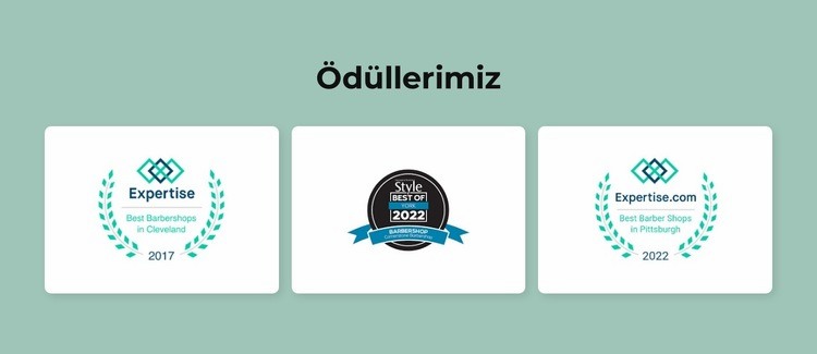 Berber ödülleri Web Sitesi Mockup'ı