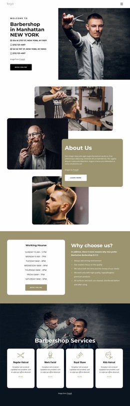 Exclusive Website Builder For Manhattan Barbershop