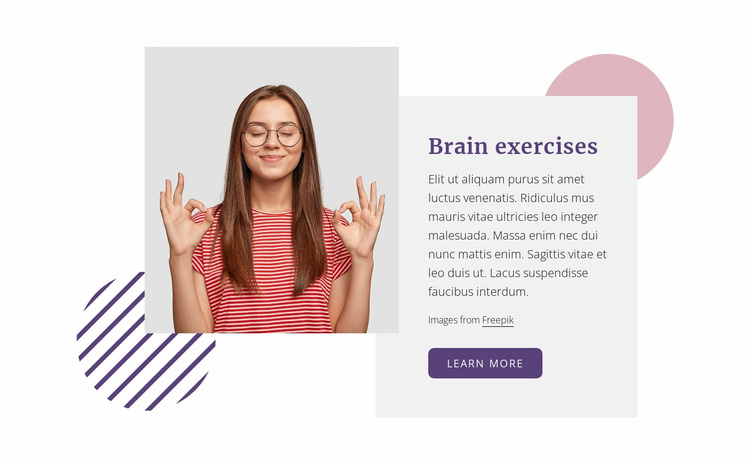 Brain exercises Website Design
