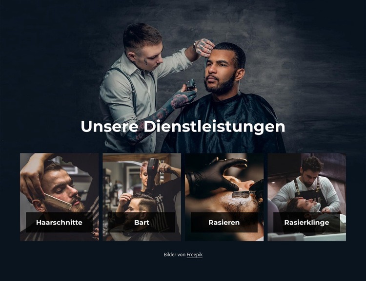 Premium-Friseursalon-Dienstleistungen Website Builder-Vorlagen