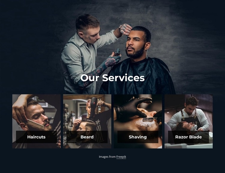 Premium barber shop services Elementor Template Alternative