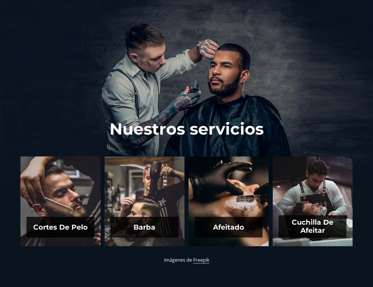 Servicios de peluquería premium Maqueta de sitio web