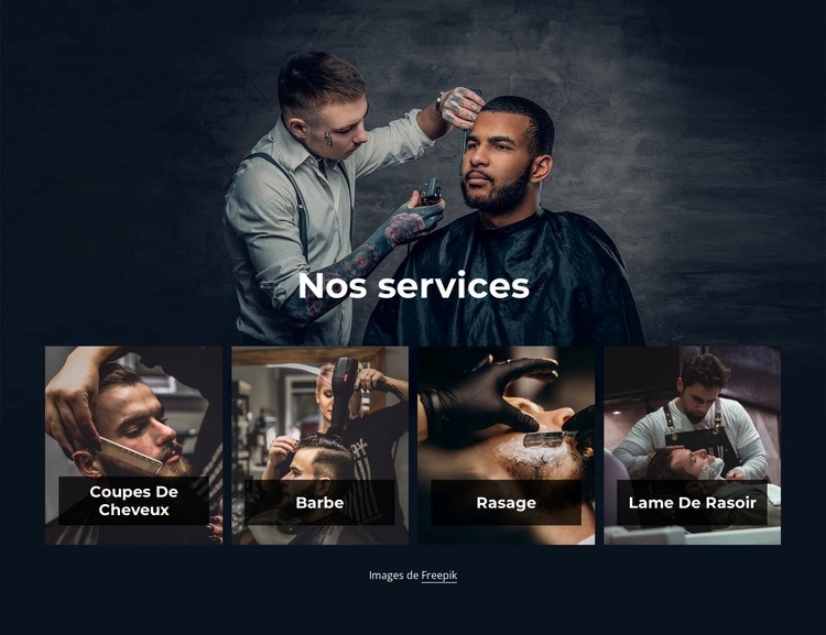 Services de barbier haut de gamme Maquette de site Web