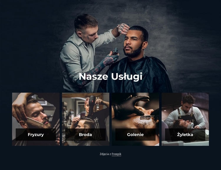 Usługi fryzjerskie premium Makieta strony internetowej