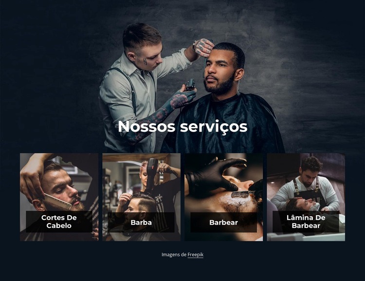 Serviços premium de barbearia Maquete do site