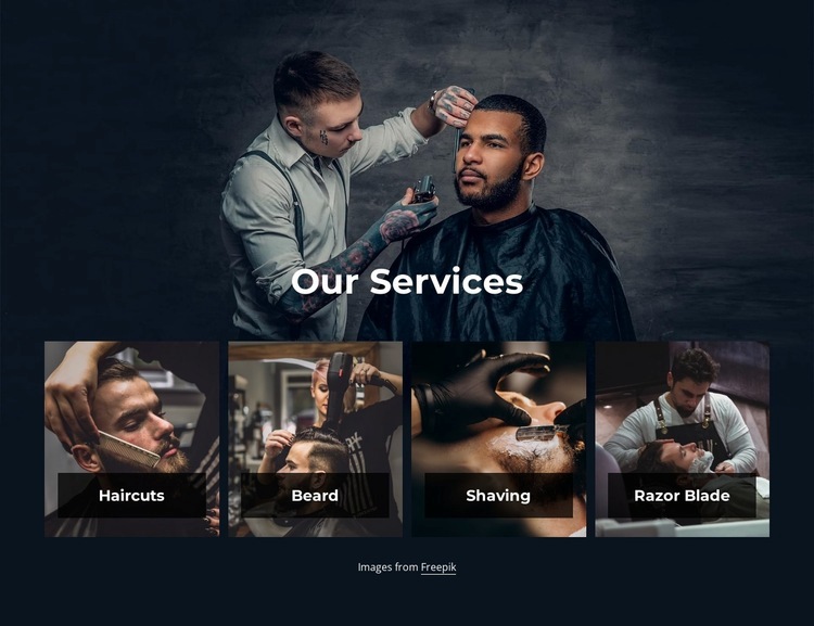Premium barber shop services Squarespace Template Alternative