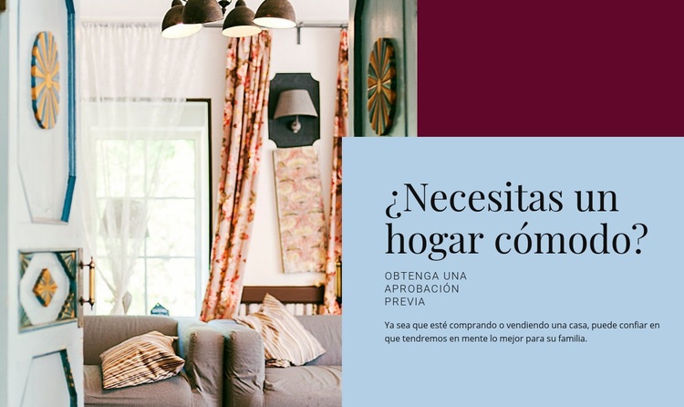 Hogar confortable Diseño de páginas web