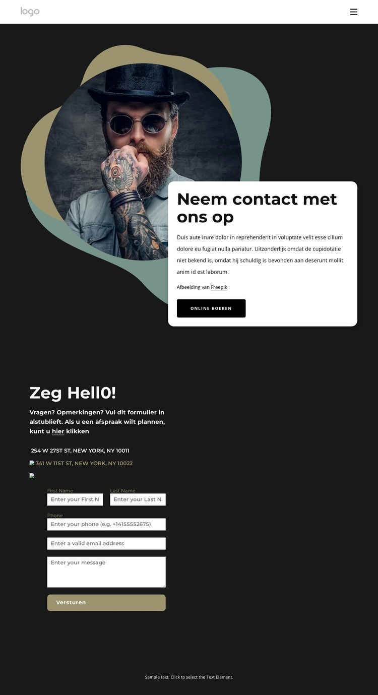 Eersteklas kapperszaak Website mockup