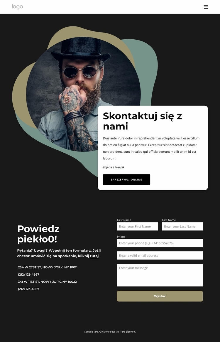 Salon fryzjerski premium Kreator witryn internetowych HTML