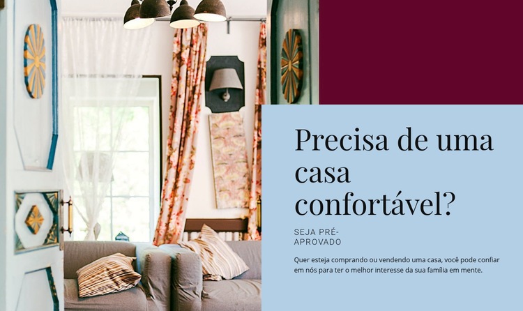 Casa confortável Design do site