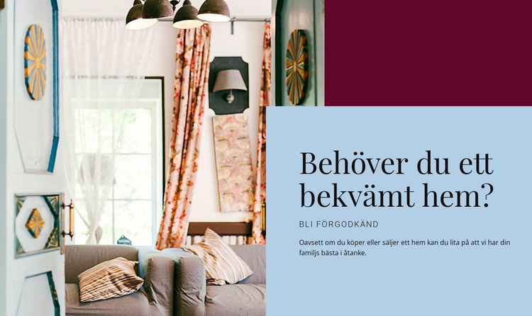 Bekvämt hem Hemsidedesign