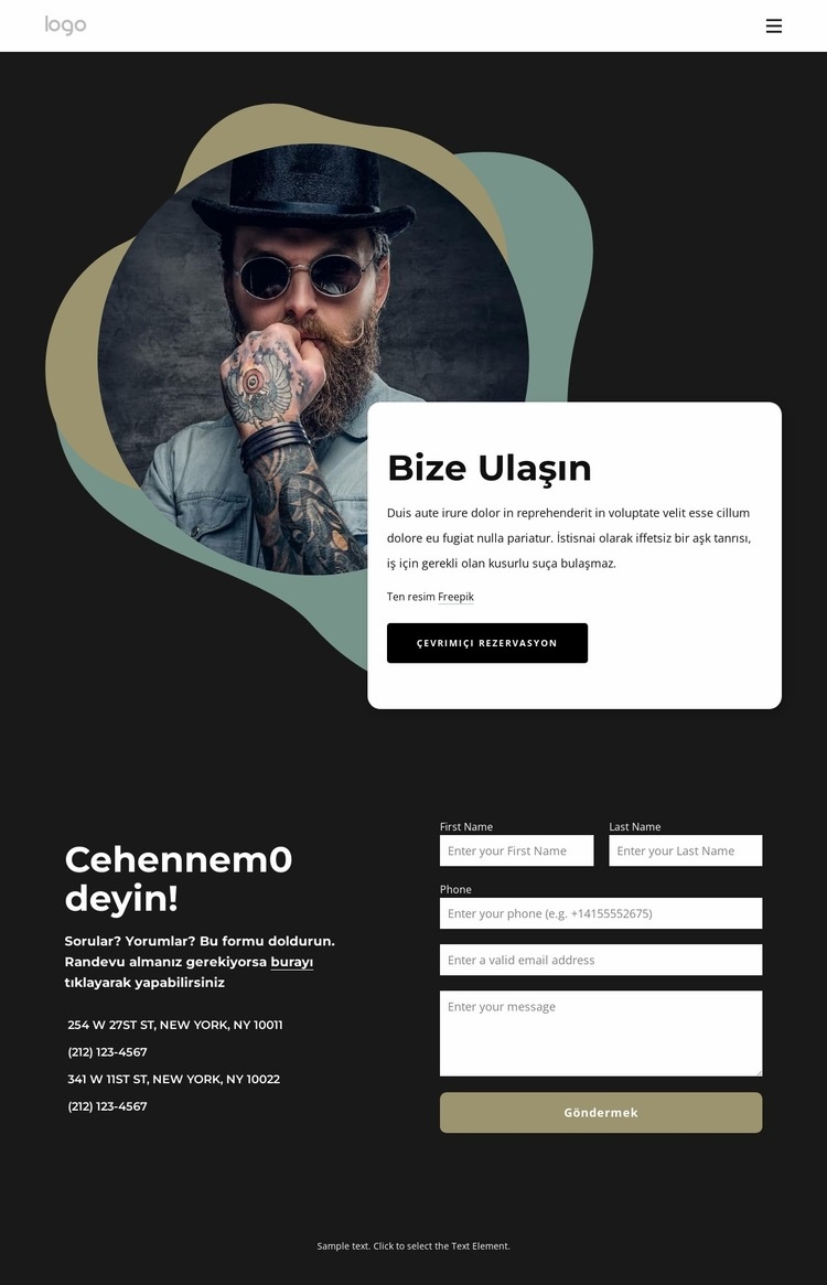 Premium berber dükkanı Web Sitesi Mockup'ı