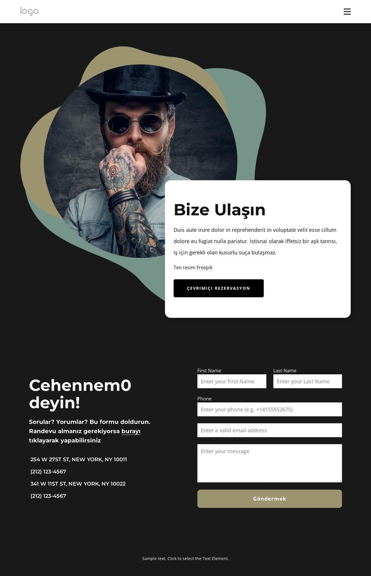 Premium berber dükkanı Web sitesi tasarımı