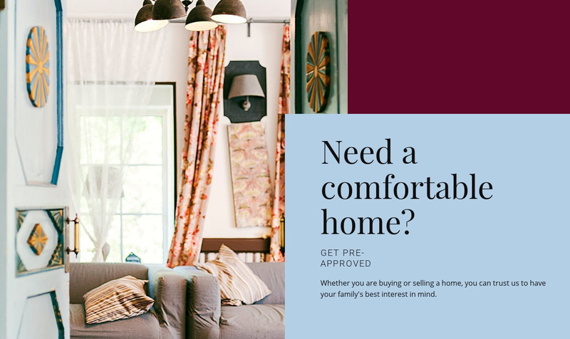 Comfortable home Web Page Design
