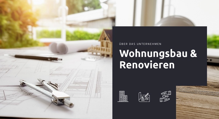 Wohnungsbau und Renovierungg Website Builder-Vorlagen