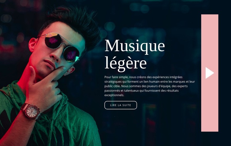 Style de musique légère Maquette de site Web