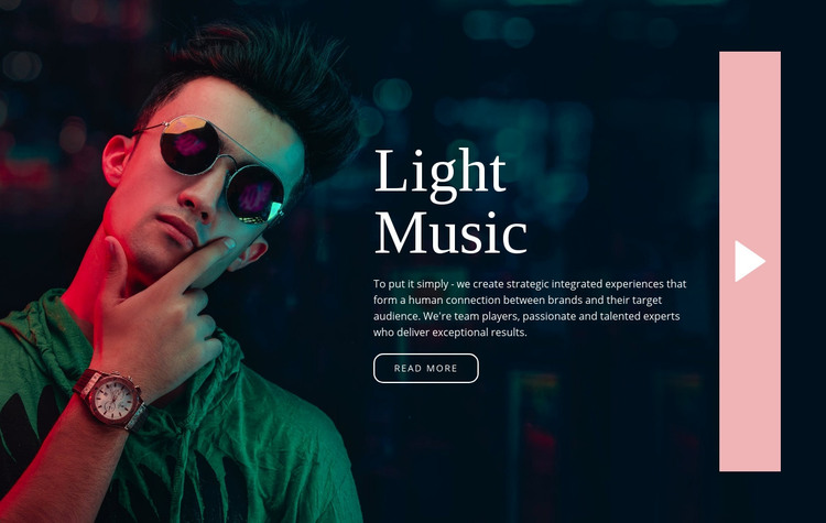 Light music style Homepage Design
