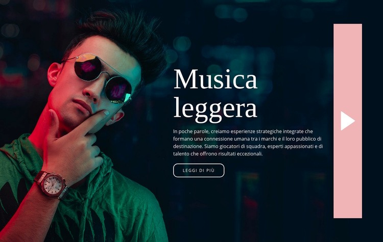 Stile musicale leggero Mockup del sito web