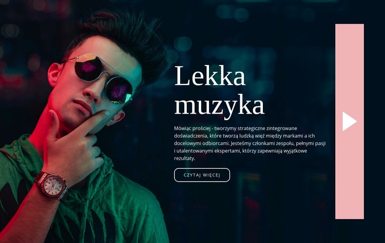Lekki styl muzyczny Makieta strony internetowej