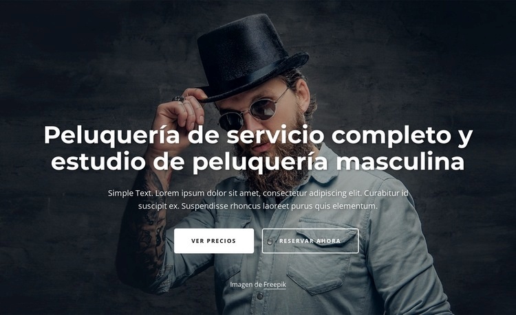 Estudio de peluquería con servicio completo Maqueta de sitio web