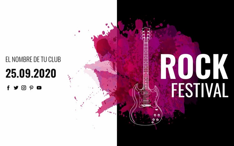 Festival de musica rock Maqueta de sitio web