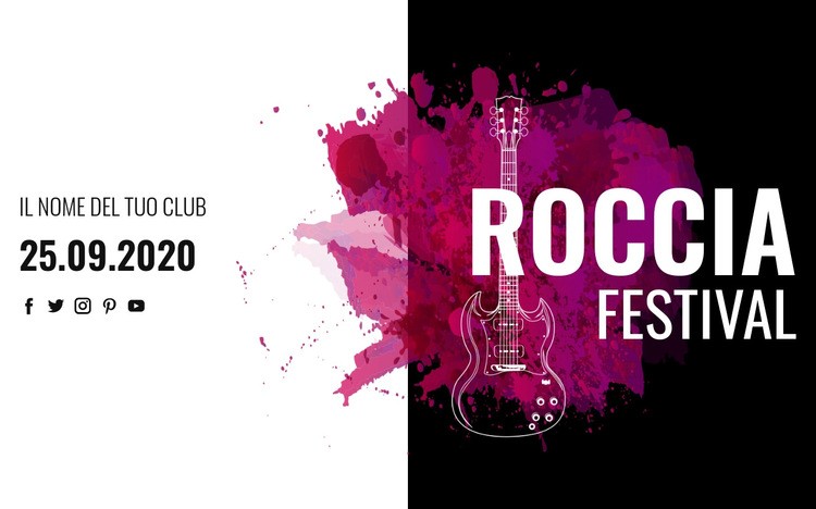 Festival di musica rock Pagina di destinazione