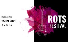 Rock Muziekfestival - Sjabloon Voor Één Pagina