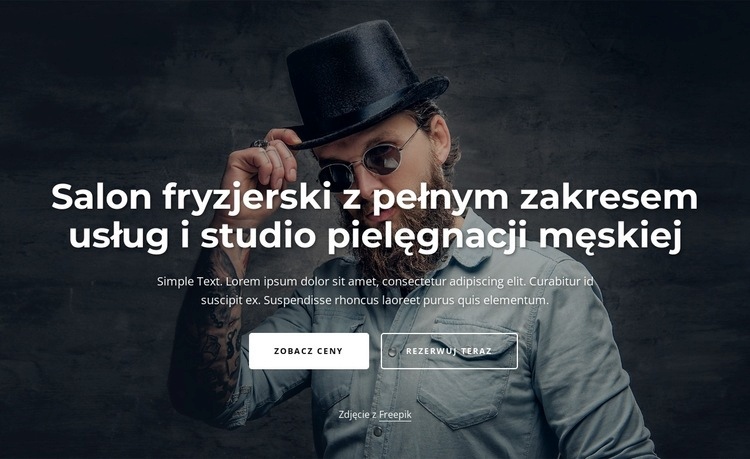 Studio fryzjerskie z pełnym zakresem usług Makieta strony internetowej