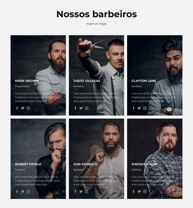 nossos barbeiros Template CSS