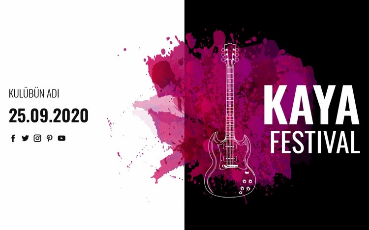 Rock müzik festivali Web sitesi tasarımı