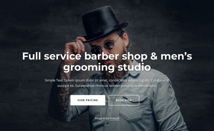 Full service grooming studio Landing Page