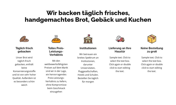 Wir backen frisches Brot und Kuchen CSS-Vorlage