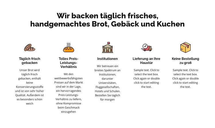 Wir backen frisches Brot und Kuchen WordPress-Theme