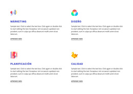 Funciones Con Iconos De Colores - Plantilla De Sitio Web Móvil