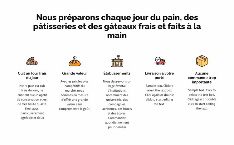 Nous préparons du pain frais et des gâteaux Modèles de constructeur de sites Web