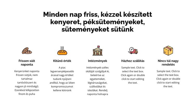 Friss kenyeret és süteményt sütünk HTML Sablon