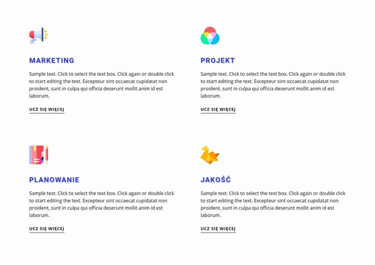 Funkcje z kolorowymi ikonami Szablon Joomla