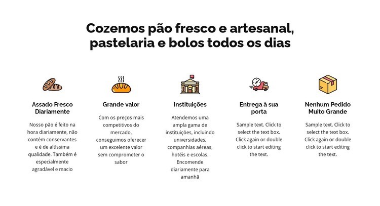 Fazemos pão fresco e bolos Construtor de sites HTML