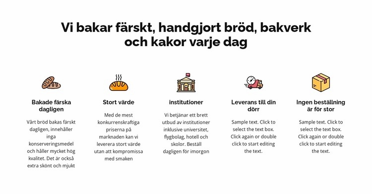 Vi bakar färskt bröd och kakor Hemsidedesign