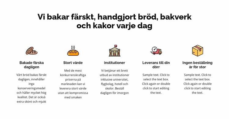 Vi bakar färskt bröd och kakor Webbplats mall