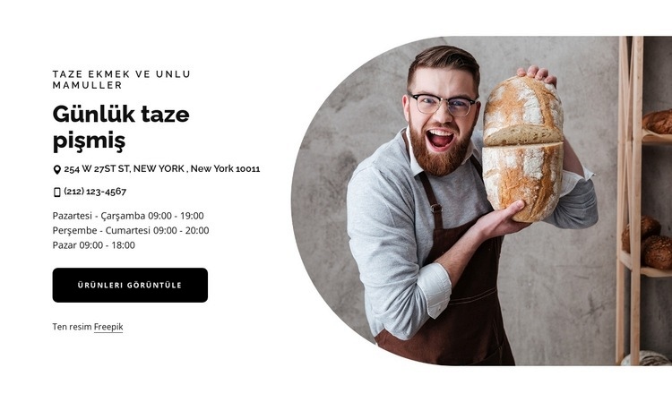 Gerçek Ekmek, geleneksel beceriler Web Sitesi Mockup'ı
