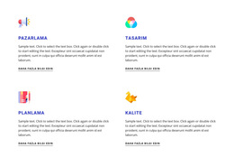 Renkli Simgelere Sahip Özellikler - Tek Sayfalık Tema