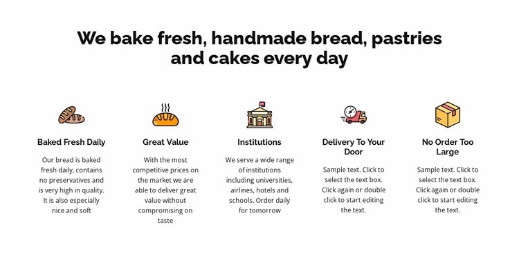 We bake fresh bread and cakes Webflow Template Alternative