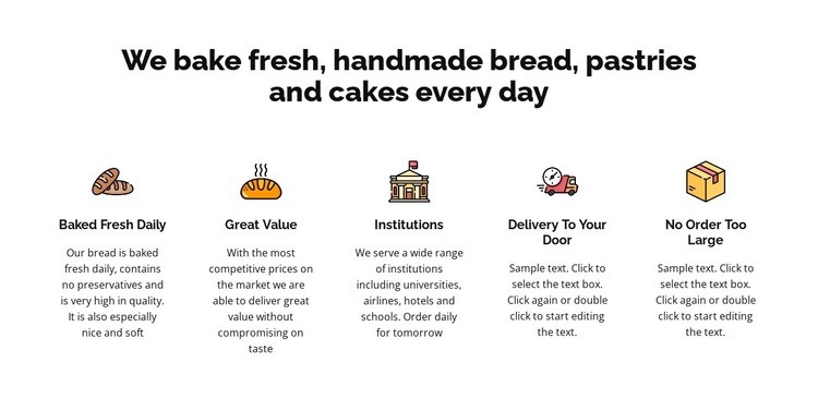 We bake fresh bread and cakes Wysiwyg Editor Html 