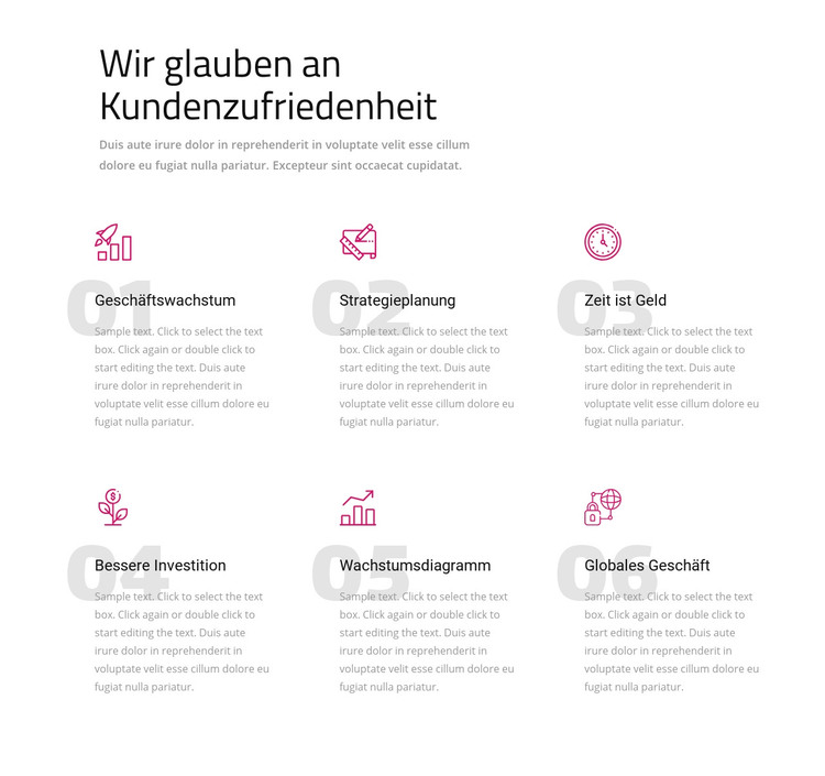 Wir glauben an Kundenzufriedenheit HTML-Vorlage