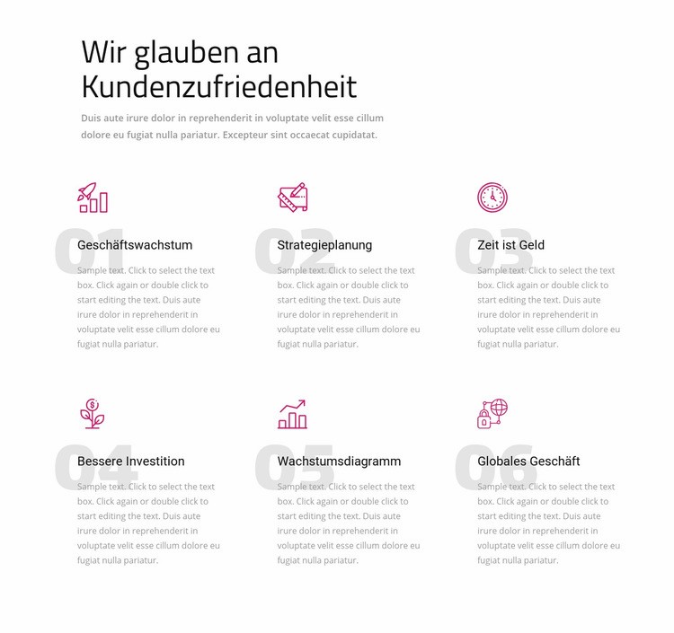 Wir glauben an Kundenzufriedenheit HTML5-Vorlage