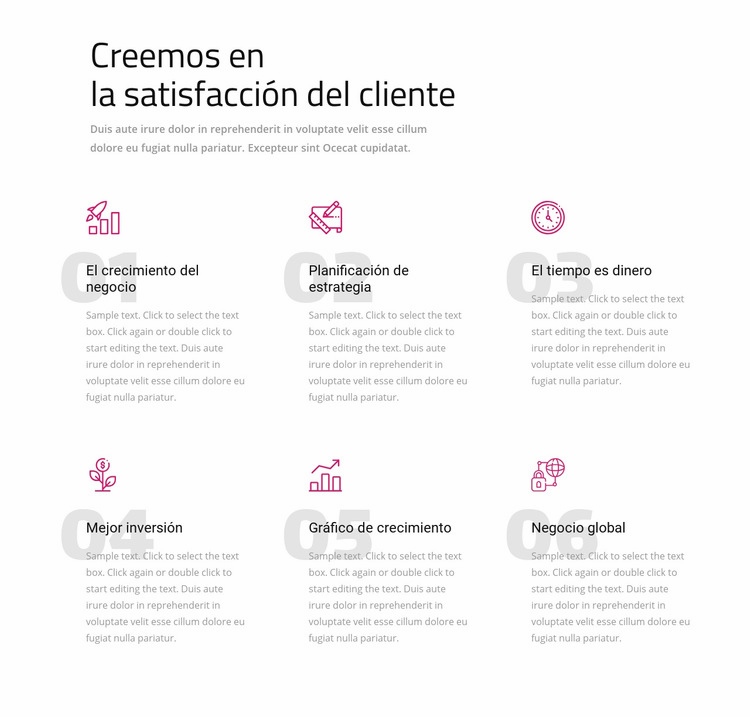 Creemos en la satisfacción del cliente Creador de sitios web HTML